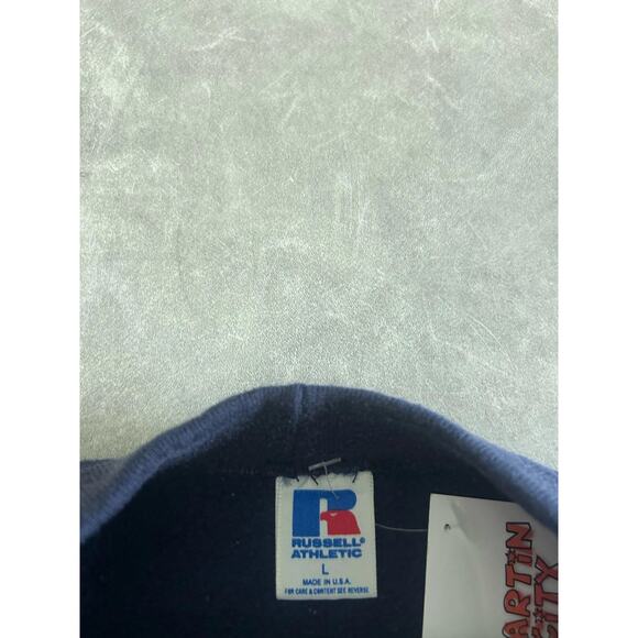 90s Vintage Auburn Tigers Navy Russell Kangaroo Pocket Navy Crewneck Size L - Picture 4 of 4